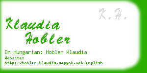 klaudia hobler business card